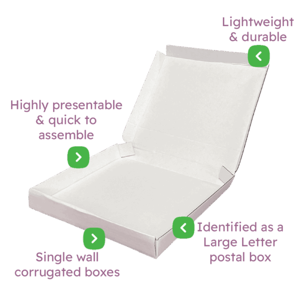 White PiP Large Letter Postal Box - 220x206x22mm