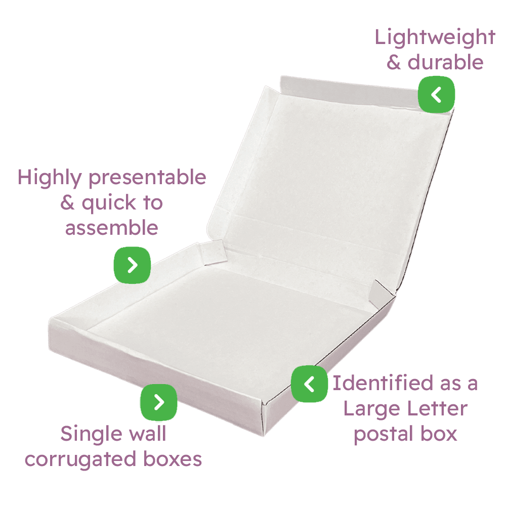 White PiP Large Letter Postal Box - 220x206x22mm