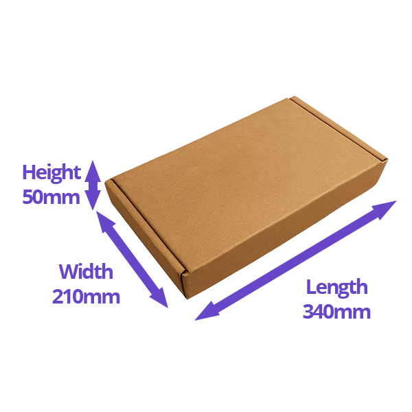 Brown PiP Small Parcel Postal Box - 340x210x50mm