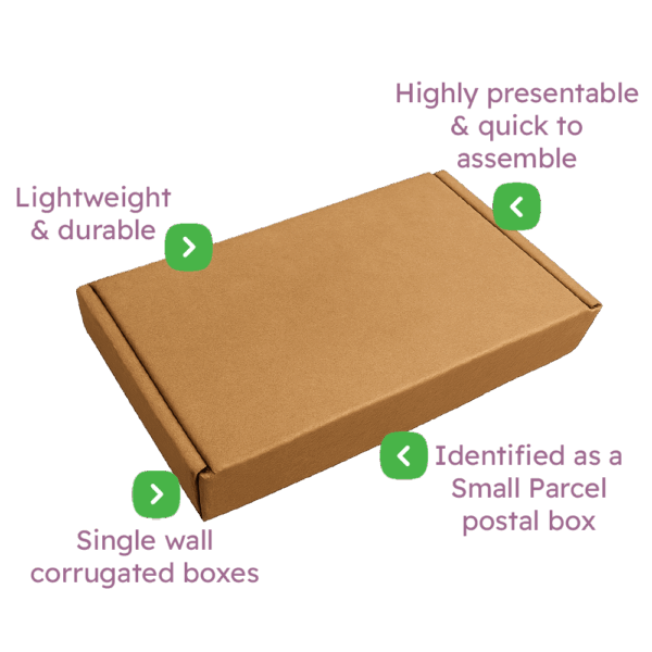Brown PiP Small Parcel Postal Box - 340x210x50mm