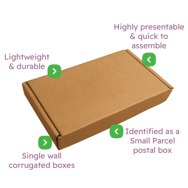 Brown PiP Small Parcel Postal Box - 340x210x50mm