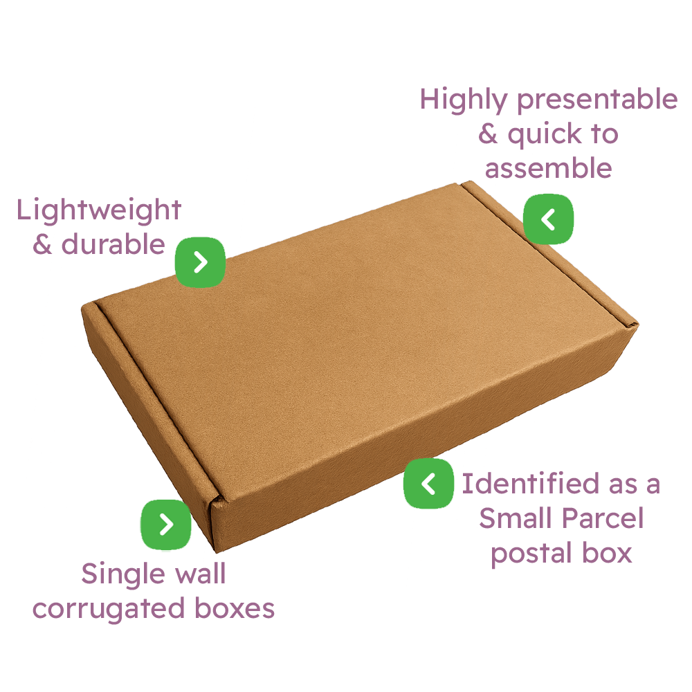 Brown PiP Small Parcel Postal Box - 340x210x50mm