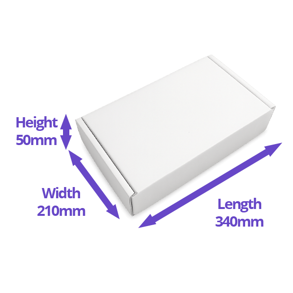 White PiP Small Parcel Postal Box - 340x210x50mm