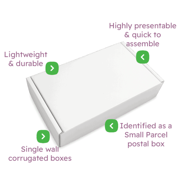 White PiP Small Parcel Postal Box - 340x210x50mm