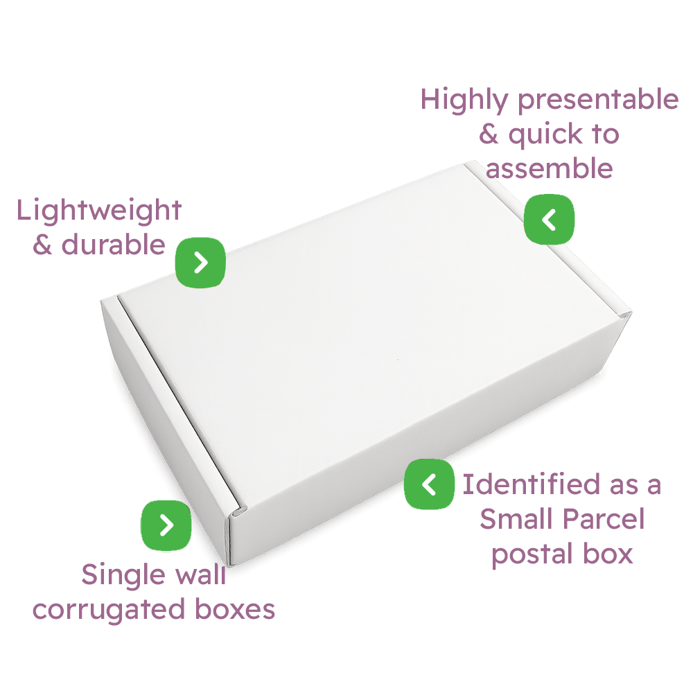 White PiP Small Parcel Postal Box - 340x210x50mm