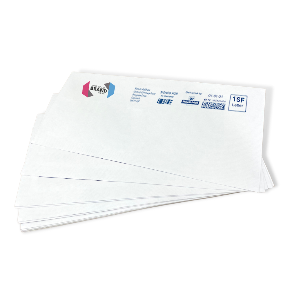 Custom Franking Logo for DL Non Windowed Gummed Envelopes (110mm x 220mm) - Box of 1000