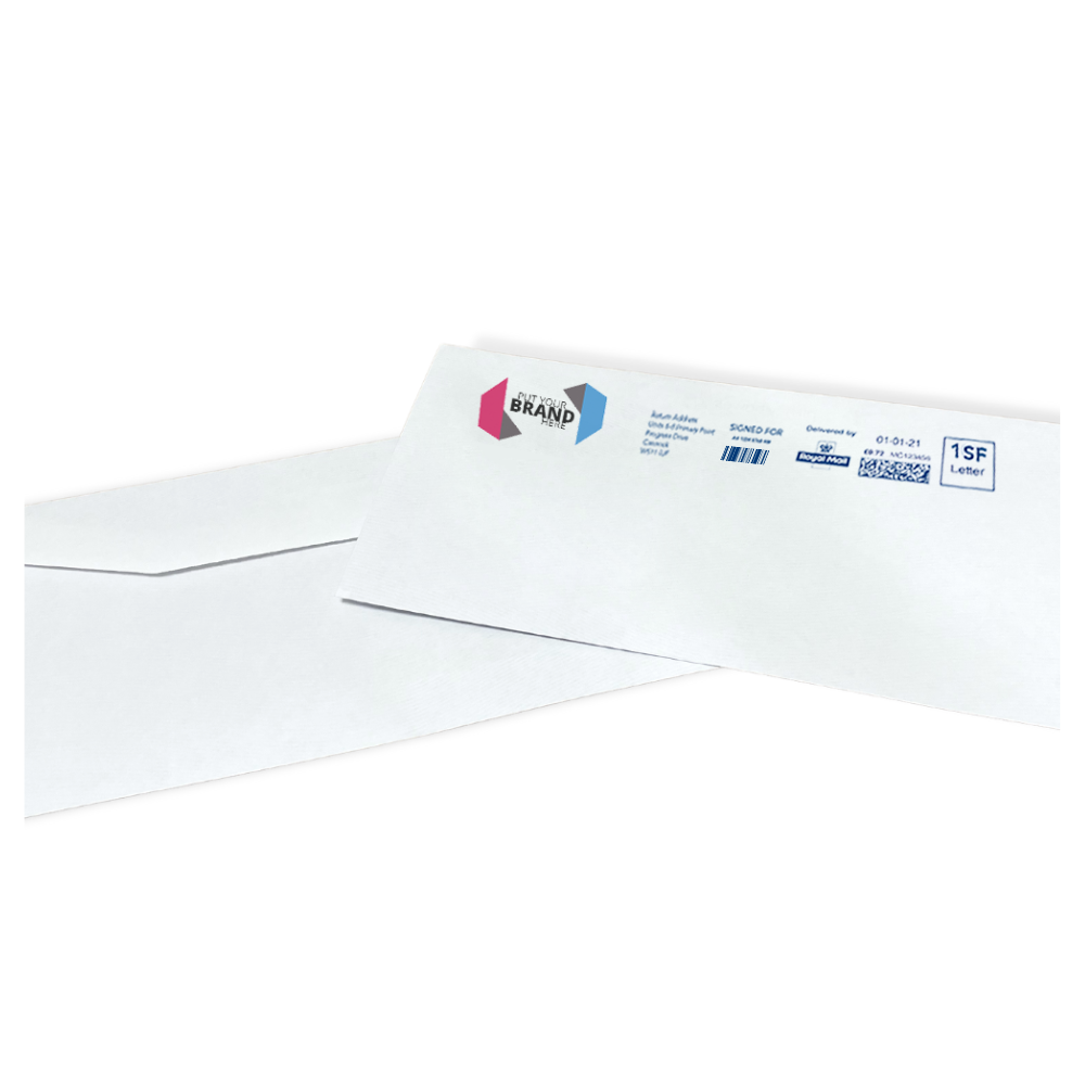 Custom Franking Logo for DL Non Windowed Gummed Envelopes (110mm x 220mm) - Box of 1000