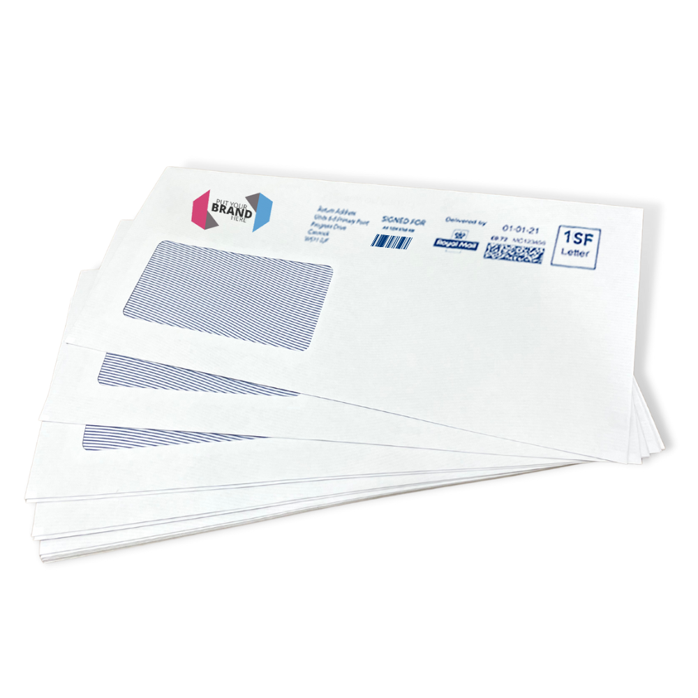 Custom Franking Logo for DL Windowed Gummed Envelopes (110mm x 220mm) - Box of 1000