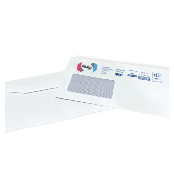Custom Franking Logo for DL Windowed Gummed Envelopes (110mm x 220mm) - Box of 1000