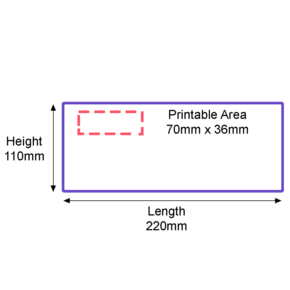 Custom Franking Logo for DL Non Windowed Gummed Envelopes (110mm x 220mm) - Box of 1000