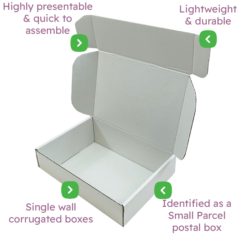 White PiP Small Parcel Postal Box - 240x160x40mm