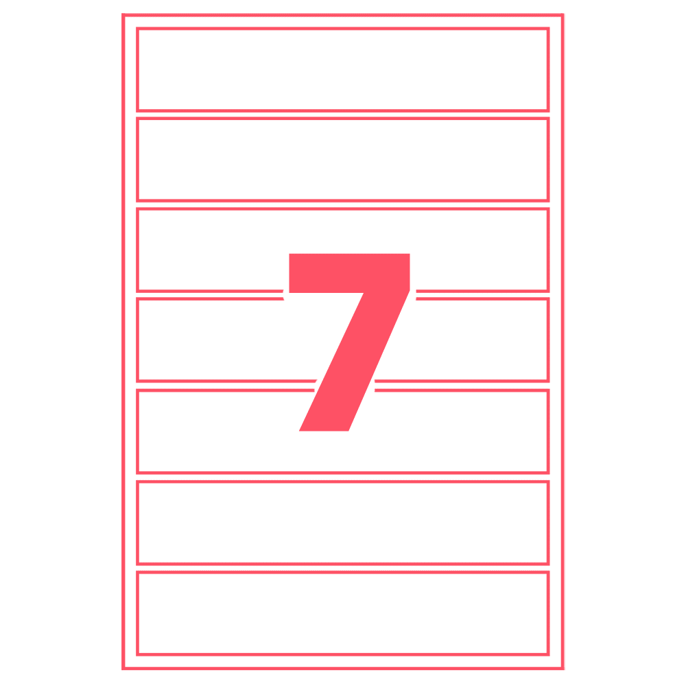 7 Per Sheet Laser Labels - 192x39mm