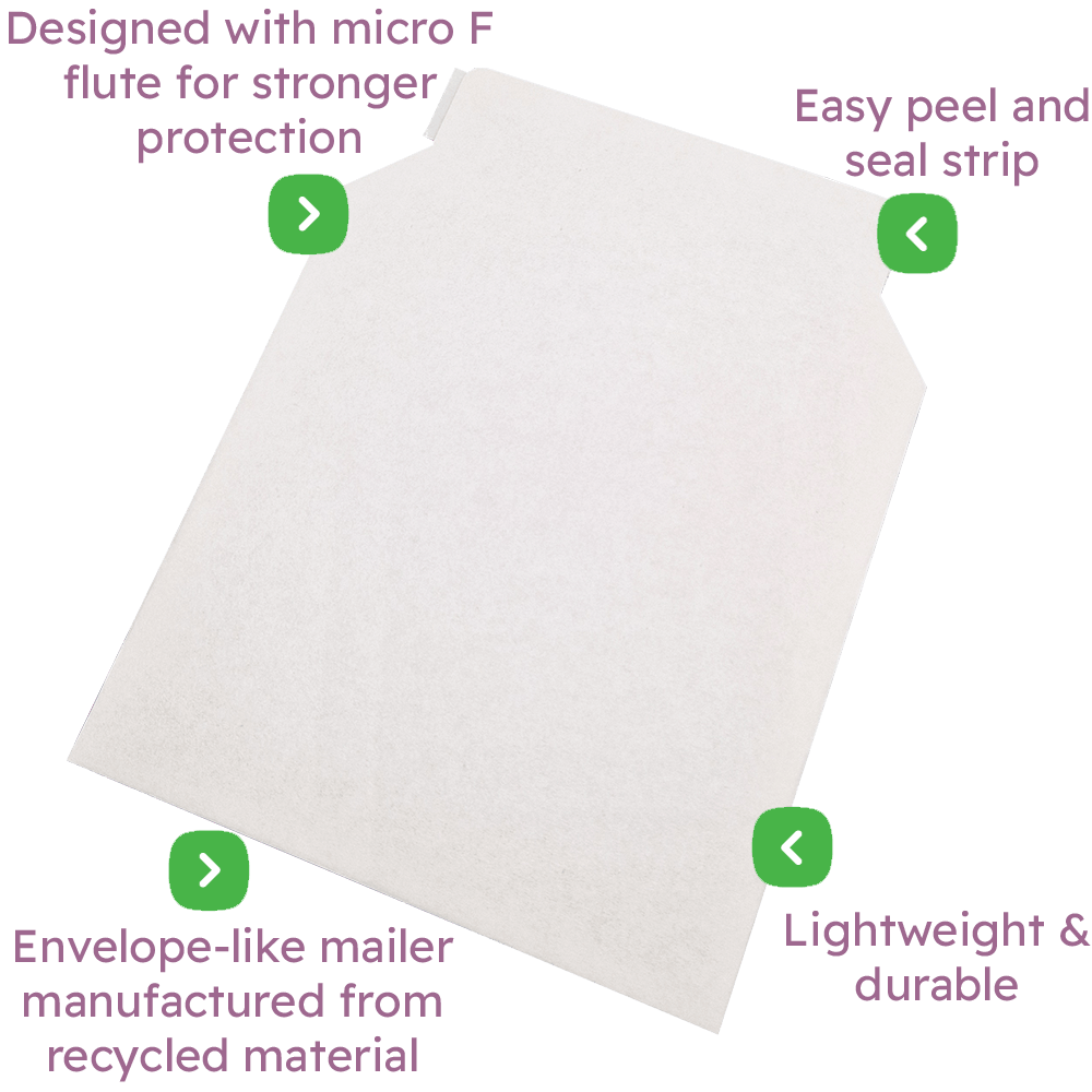 White Capacity Book Mailers & Cardboard Envelopes - Premium Corrugated - 180x180mm